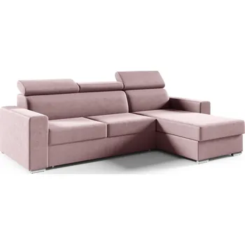 Obývací pokoj Rohová rozkládací sedací souprava ADELA Růžová Pravá