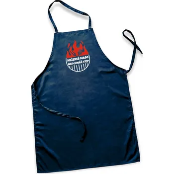 Gravírování Modrá zástěra Nežereš maso, nepoznáš vtip