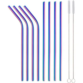 GoDan Nerezová brčka duhová 8ks