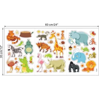 Samolepící dekorace Čína Samolepka Zvířecí mapa světa Motiv: Zvířátka