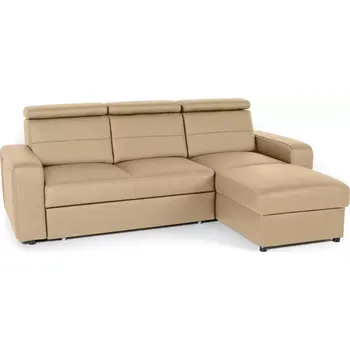 Sedací souprava Kožená rohová sedací souprava LUCIO, pravá, béžová (latte)