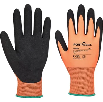 Pracovní rukavice PORTWEST Rukavice A335 Dermi-Grip NPR15, pískový potah POR-A335O8RL L Oranžová/černá
