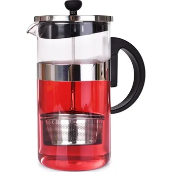 Konvice na čaj BOROSIL TEA HOUSE | 1 L skleněná konvice s nerezovým sítkem na čaj a víčkem Dedra