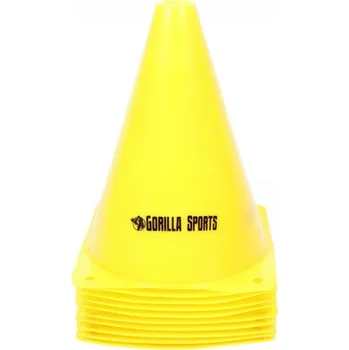 Gorilla Sports Kužely 17 cm, 10 ks, žlutá