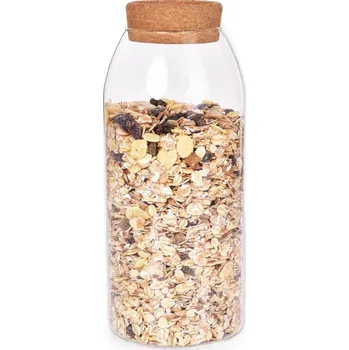 Dóza na potraviny BOROSIL | 1150 ml | skleněná dóza na potraviny s korkovým víkem Dedra