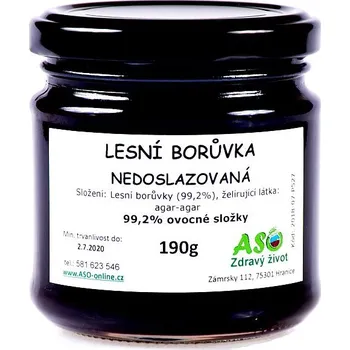 ASO - Zdravý život Lesní borůvka nedoslazovaná 190g