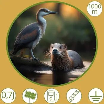 Ohradník Sada na elektrický ohradník proti vydrám a volavkám na ochranu chovných rybníků 1000 m