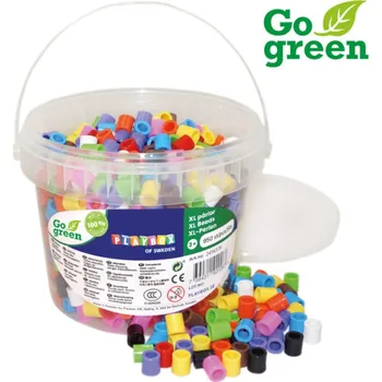 Dětské navlékací korálky Zažehlovací korálky XL - 950 ks, kbelík Go Green
