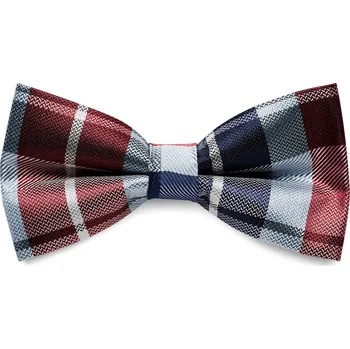 Modrovínový hedvábný károvaný předvázaný motýlek - Bohemian Revolt