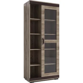 Knihovna Vitrína P6, wenge/dveře canyon (č.1/černé)