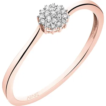 Prsten Prsten z růžového zlata s diamanty - 0,03 ct - ryzost 585 - 160.364