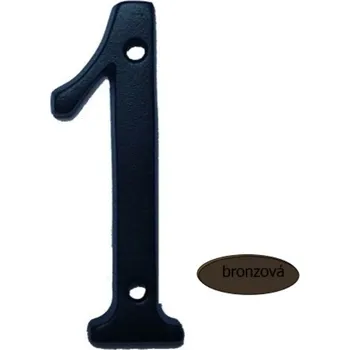 Domovní číslo - kovová číslice "1" - bronzová 8 cm