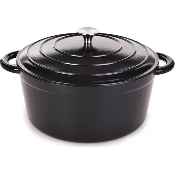 Hrnec Massive Cocotte 6,5 L Litinový Kulatý Hrnec Se Samopodlévací Poklicí 28,5 Cm