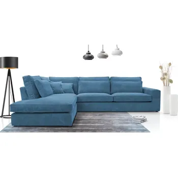 Sedací souprava Rohová sedací souprava LINCOLN II, levá, modrá (Lincoln 75)