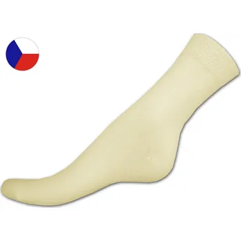 Dámské ponožky Dámské bavlněné ponožky s lycrou 35/37 Hladké smetanové