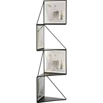 police Rohová visací police s rámečky na fotografie SFZH-16B černá