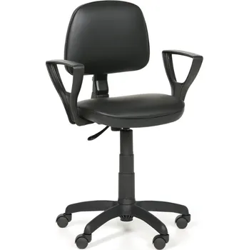 Nábytek B2B Partner Pracovní židle na kolečkách MILANO s područkami, permanentní kontakt, pro měkké podlahy, černá