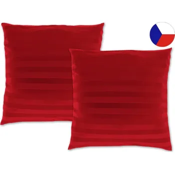 Dekorativní polštářek Jednobarevný saténový dekorační polštářek 40x40 Proužek červený