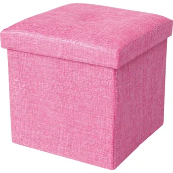 Taburet SEDACÍ BOXER | skládací taburet s úložným prostorem | vel. M | růžová melange Dedra