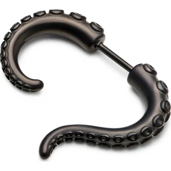 Náušnice Satago | Náušnice falešný roztahovák Chapadlo chobotnice z nerezové oceli v šedé barvě gunmetal - Lucleon