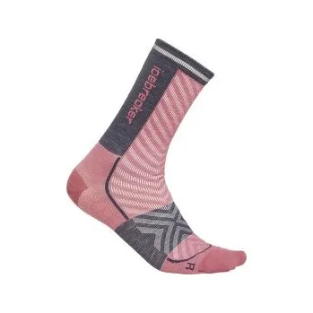Dámské ponožky Icebreaker Merino Run+Ultralight Crew Women DECO/GRAPHITE růžová L