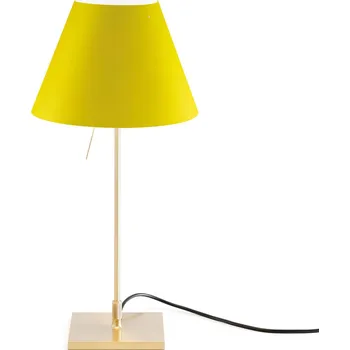 Lampička Luceplan Costanzina stolní lampa mosaz žlutá - stínidlo - Ø 26 cm, výška 17 cm; noha - 14 x 14 cm kanárkově žlutá, mosaz 1 x 42 W - Doprava zdarma