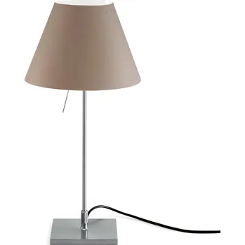 Lampička Luceplan Costanzina stolní lampa hliník, nugátová - stínidlo - Ø 26 cm, výška 17 cm; noha - 14 x 14 cm nugátová, hliník 1 x 42 W - Doprava zdarma