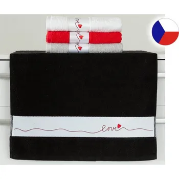 Bytový textil Froté ručník 50x100 NORA TISK 450g Love černé