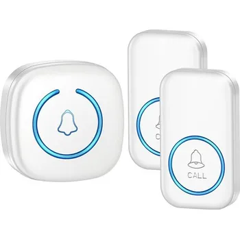 Stavební výplň Cacazi Bezdrátový zvonek A6 - sada 1× přijímač + 2× tlačítko, bílý