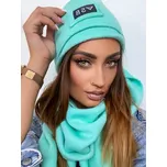 Luxusní teplákový VSB set šála + čepice mentolová, VELIKOST UNI