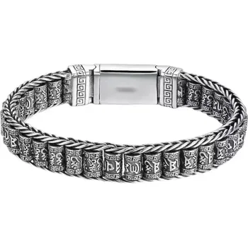 Náramek Ocelový náramek buddhismus šest slov pravdy