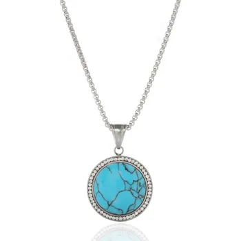 Řetízek Prosperk Řetízek s kulatým přívěskem - minerál Tyrkenit S1106