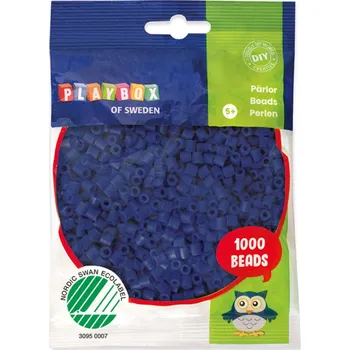 Dětské navlékací korálky Zažehlovací korálky, 1000ks - tmavě modré
