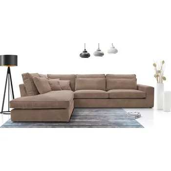 Sedací souprava Rohová sedací souprava LINCOLN II, levá, hnědá (Lincoln 17)