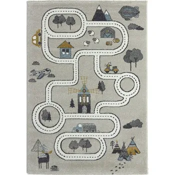 Koberec Breno Kusový koberec VEGAS KIDS 01/EKE, 120x170 cm, Vícebarevné/Šedá