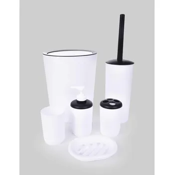 Sada koupelnových doplňků SPA | sada koupelnových doplňků | 6 dílů | bílý + černý Dedra