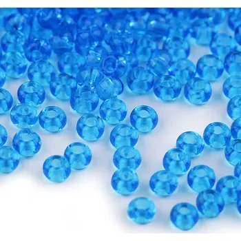 Dětské navlékací korálky Rokajl Preciosa 8/0 - 3 mm modrá azurová 20g