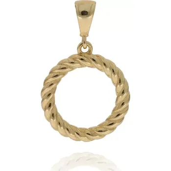Náhrdelník Přívěsek zlatý točený kroužek