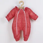 Zimní kojenecká kombinéza s kapucí a oušky New Baby Pumi red raspberry Velikost: 56 (0-3m)