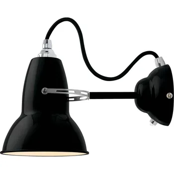 Lampička Anglepoise Original 1227 nástěnné světlo, černá - Ø nástěnného držáku 10 cm; Ø stínidla 15 cm sametová černá 1 x 20 W - Doprava zdarma