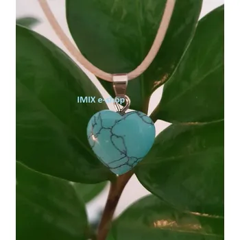 Přívěsek Broušený přívěšek z kamene ve tvaru srdce - výběr barev Tyrkenit