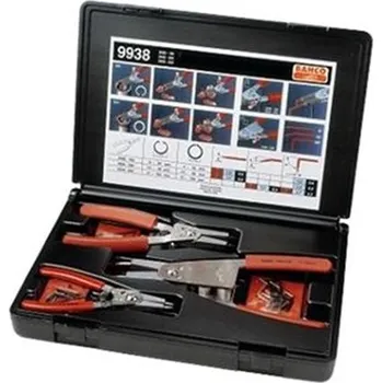 Kleště Bahco 9938 - Sada kleští 3-dílná na pojistné kroužky s výměnnými hroty,