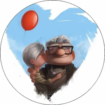 Jedlá dekorace na dort Jedlý papír Vzhůru do oblak Carl a Ellie 19,5 cm