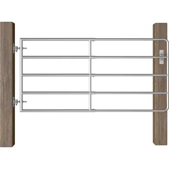 brána vidaXL Marketos Brána na pastvinu ocelová 5 tyčí (95–170) x 90 cm stříbrná