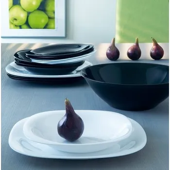 Talíř CARINE BÍLÁ/ČERNÁ jídelní talířová souprava 19d