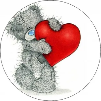 Jedlá dekorace na dort Jedlý papír medvídek se srdíčkem 19,5 cm