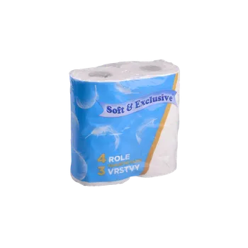 Toaletní papír SOFT & EXCLUSIVE - toaletní papír 3 vrstvý - bílý - 4ks/bal