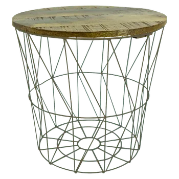 Konferenční stolek Odkládací stolek Industrial II, ø 39,5 × 40 cm, mangové dřevo, ocel 77829-1