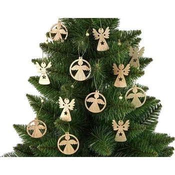 Vánoční ozdoba LEANToys Vánoční dřevěné ozdoby na stromeček andílci