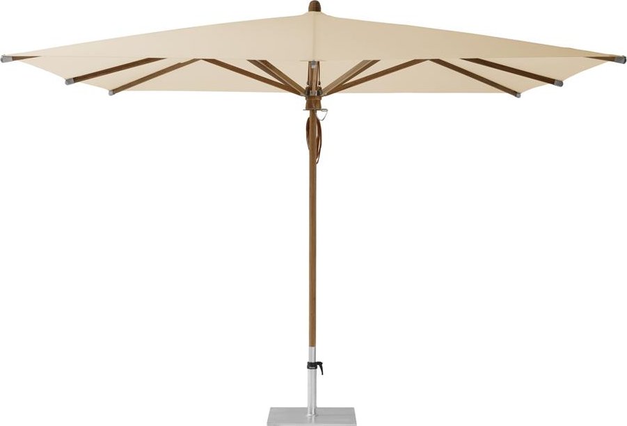 Glatz Teakový slunečník Teakwood, Glatz, čtvercový 330x330 cm (3,3x3,3 m), rám teakové dřevo, potah polyester 250 g/m2 barva dle vzorníku
